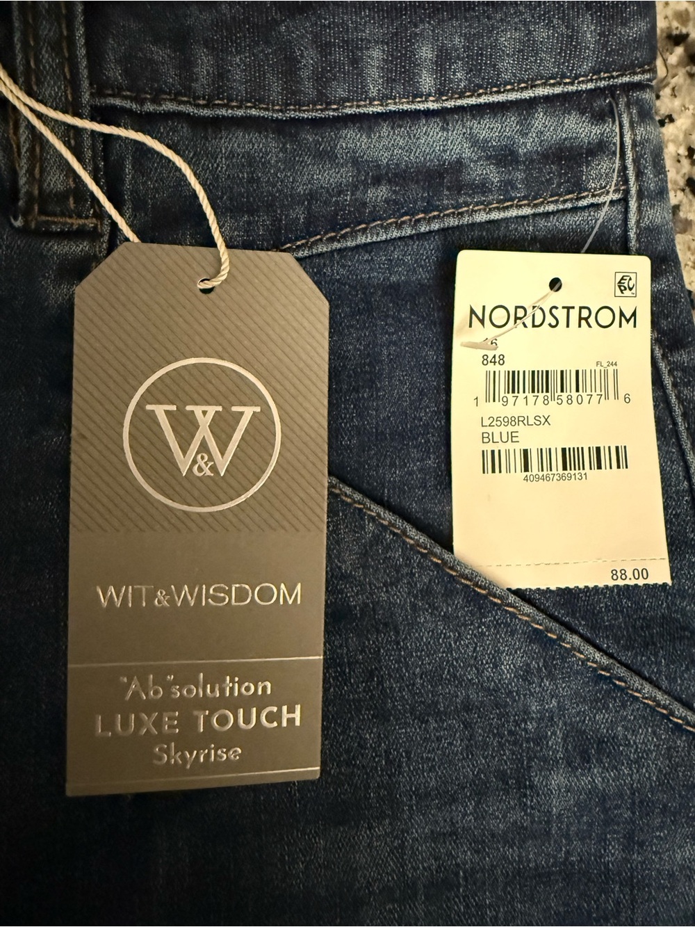 ❤️ Wit & Wisdom Medium/Dark Blue Wyatt Skyrise Jeans - Picture 6 of 9
